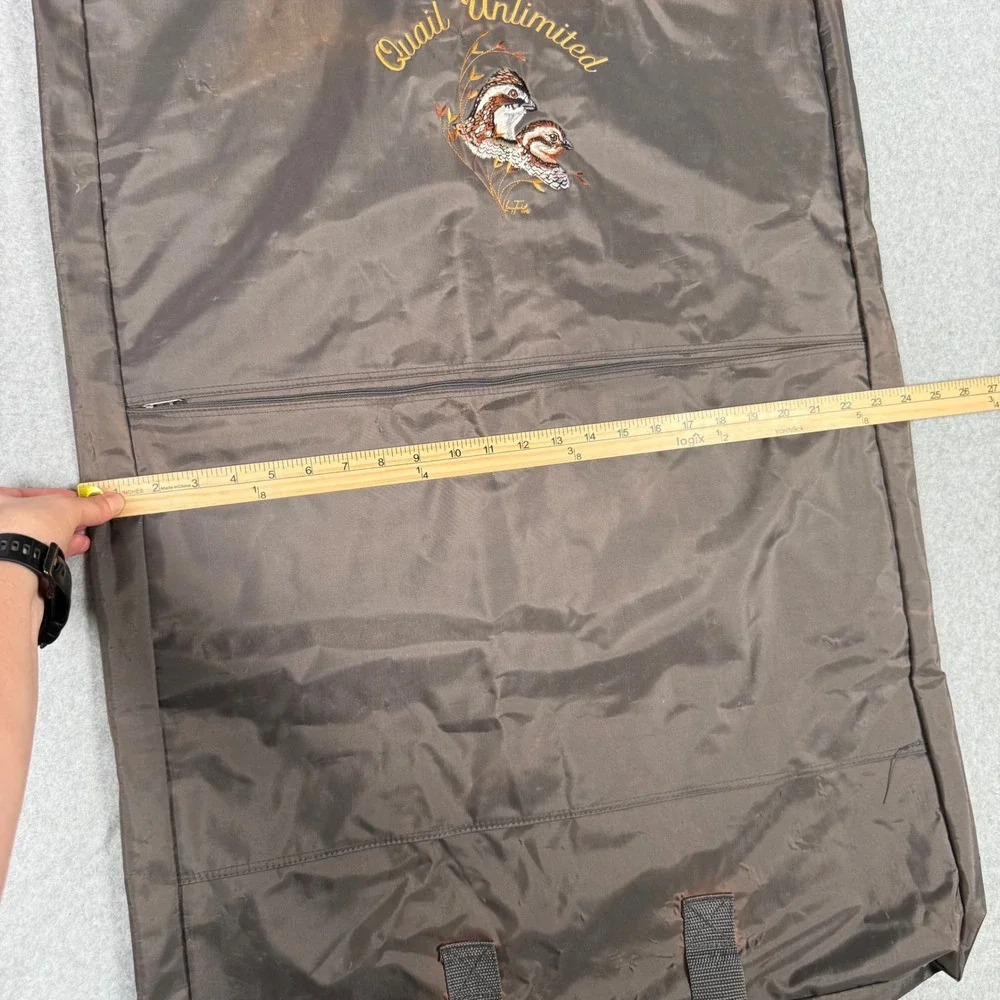 Vintage Quail Unlimited Garment Bag Brown Northeast Florida Chapter Hunting